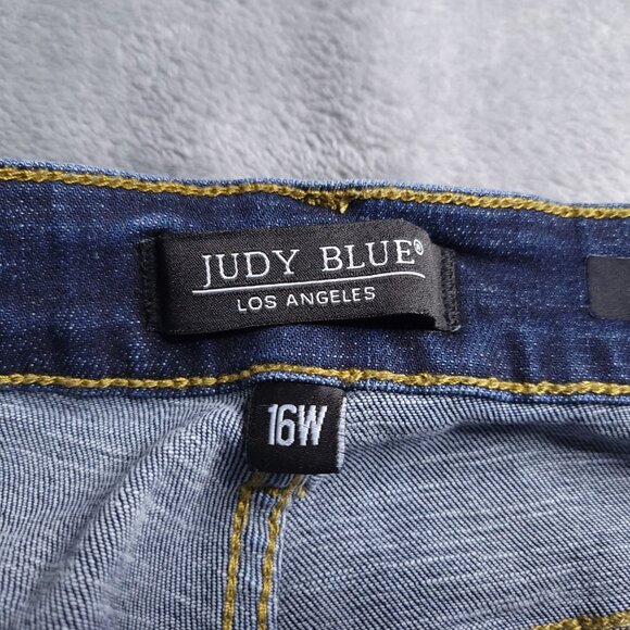 Judy Blue Womens Skinny Fit Jeans 16W Dark Wash Mid Rise Ankle Stretch - Picture 7 of 9